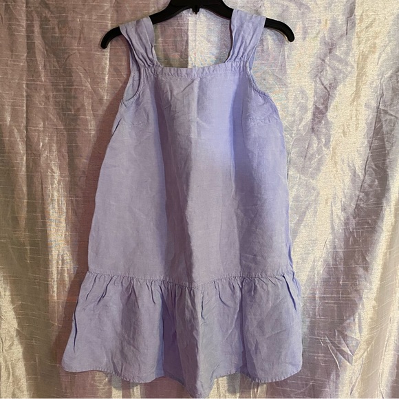 Loft Petite light blue linen/viscose dress SZ SP, GUC, lightweight ruffle hem - Picture 7 of 8